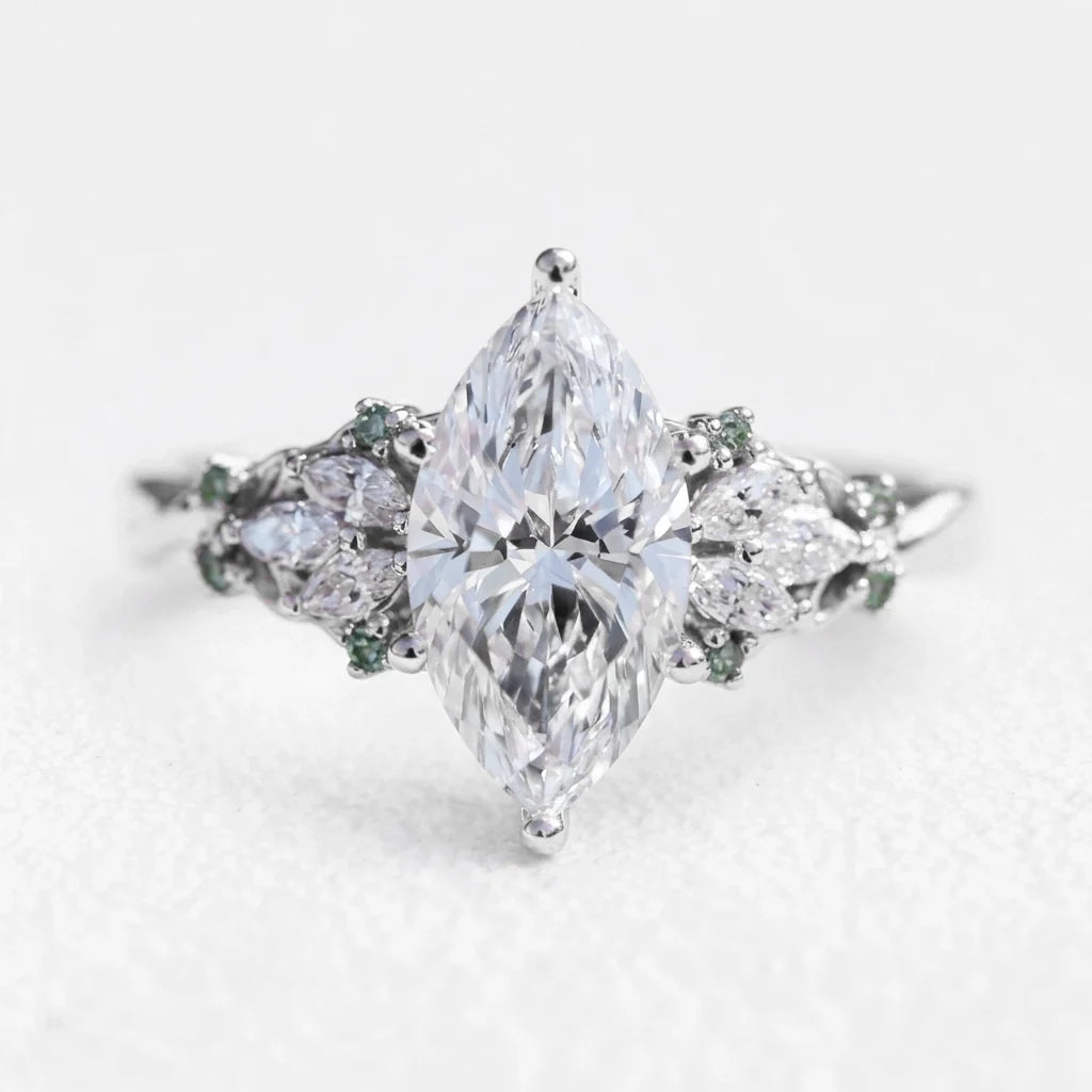 Eleonora’s Radiance | 2CT Marquise Diamond Vintage Engagement Ring