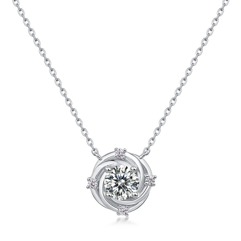 Eternal Swirl Halo Pendant Necklace