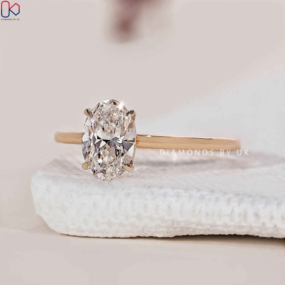Oval Shaped Engagement Ring - Solitaire Setting