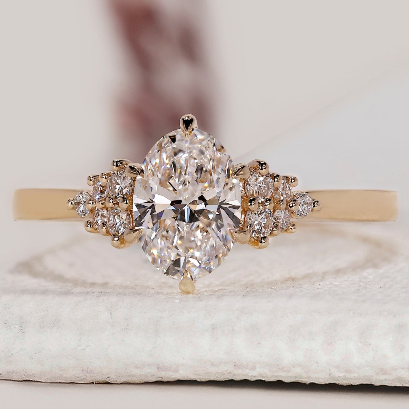 Oval Shaped Engagement Ring With Muse Setting