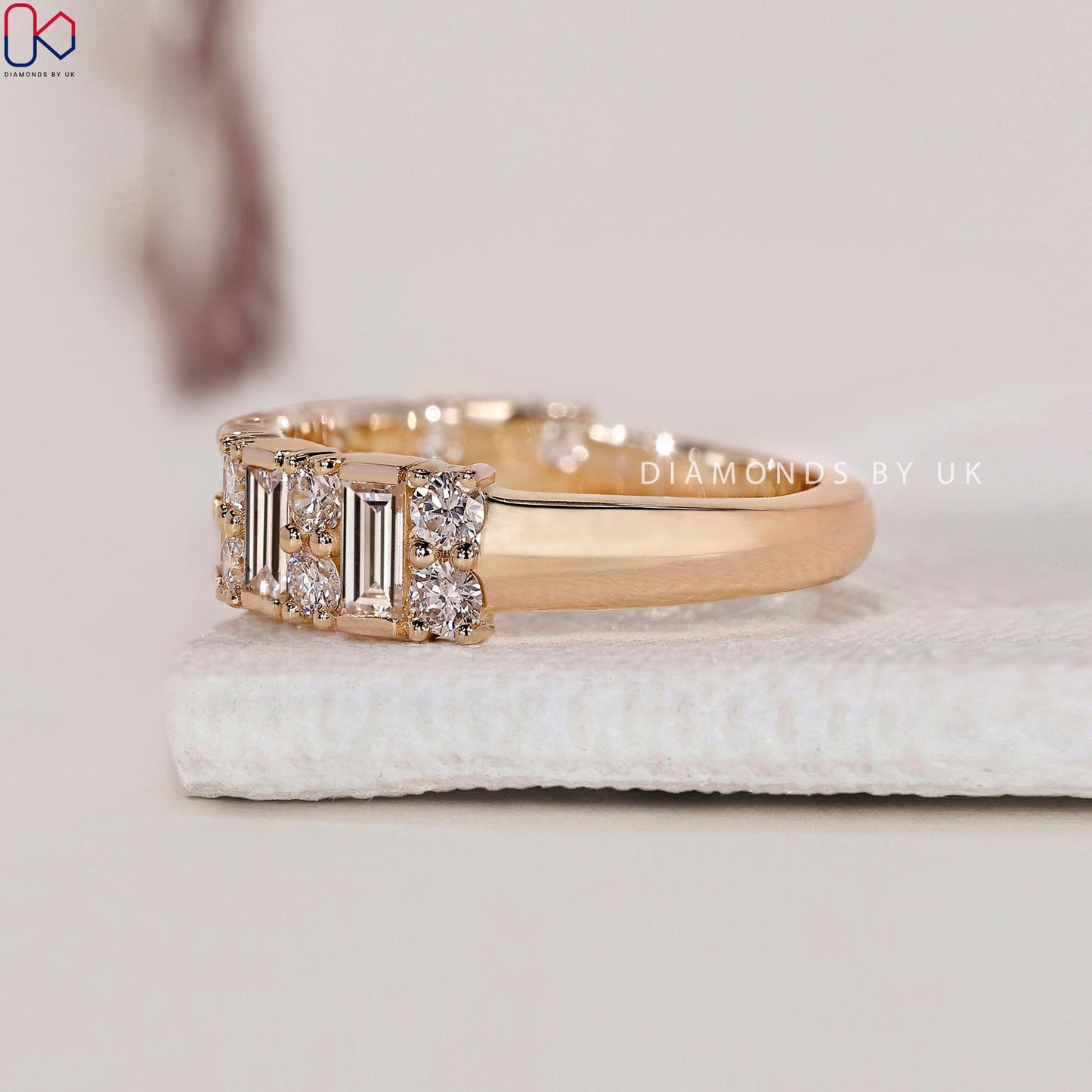 Baguette Diamond Band – Half Eternity Design