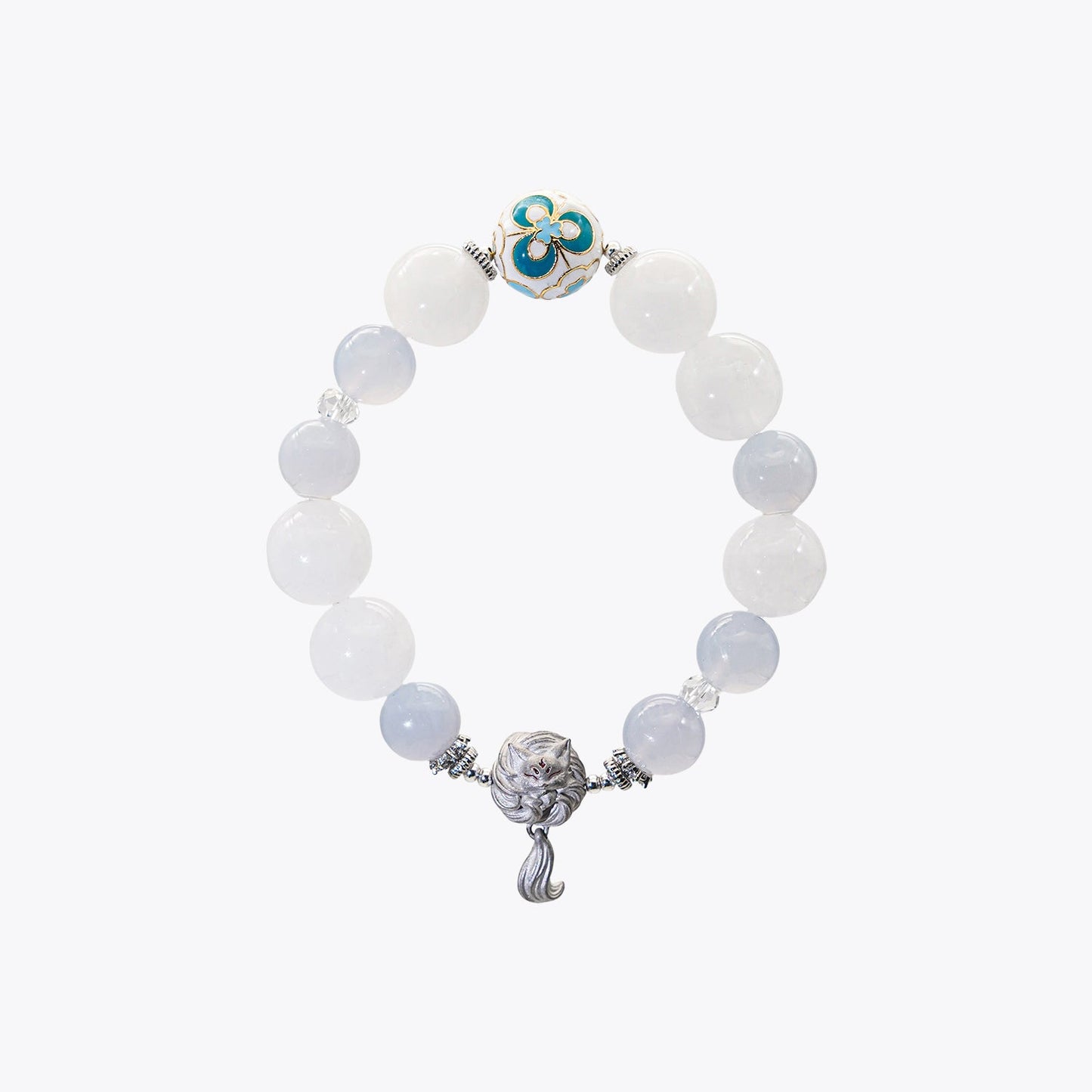 Arctic Fox Blessing - Moonlit Fortune Crystal Bracelet