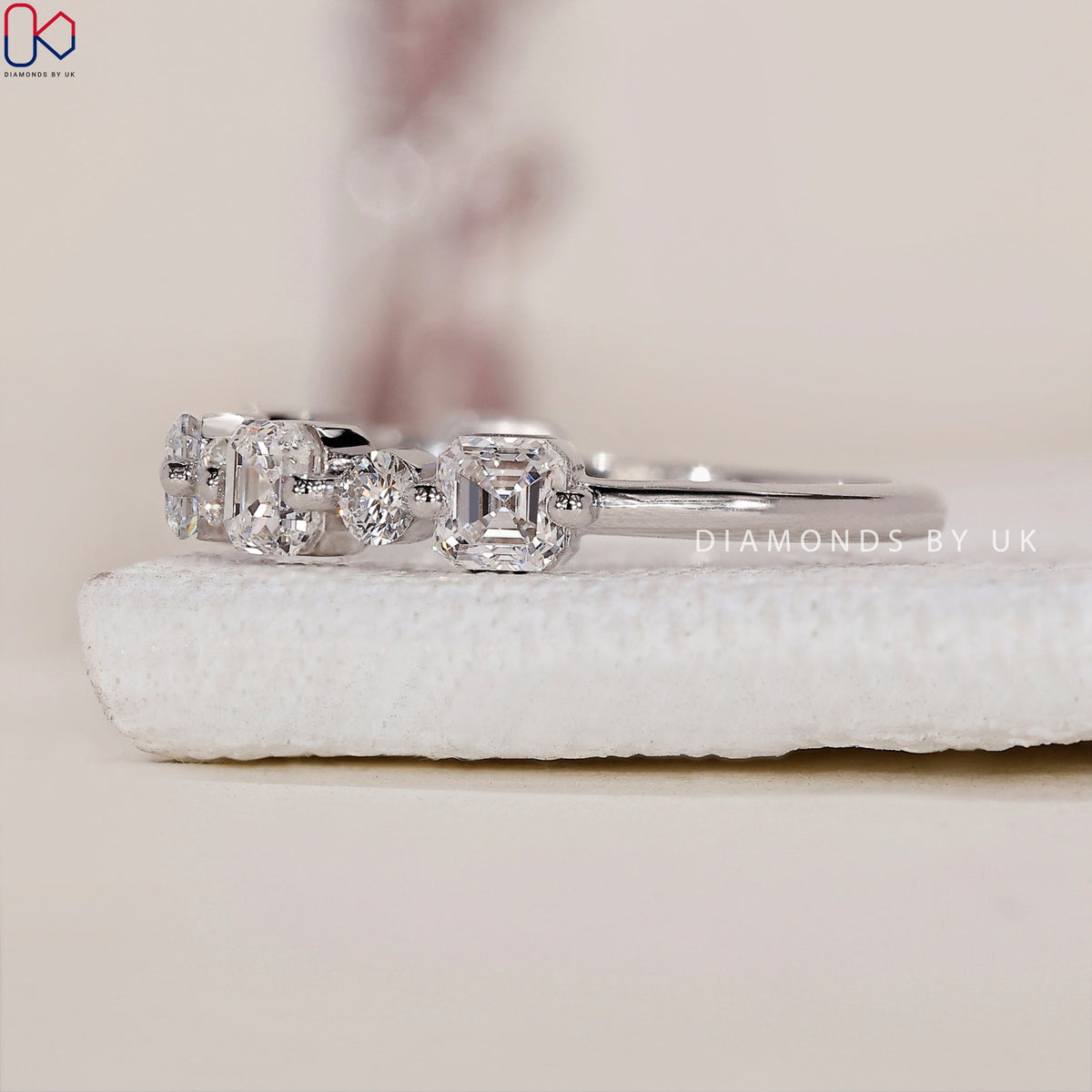 Asscher Cut Wedding Band