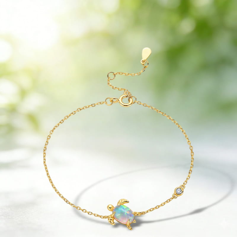 Ocean Series Turtle Bracelet â€?Cute & Versatile Synthetic Opal Jewelry