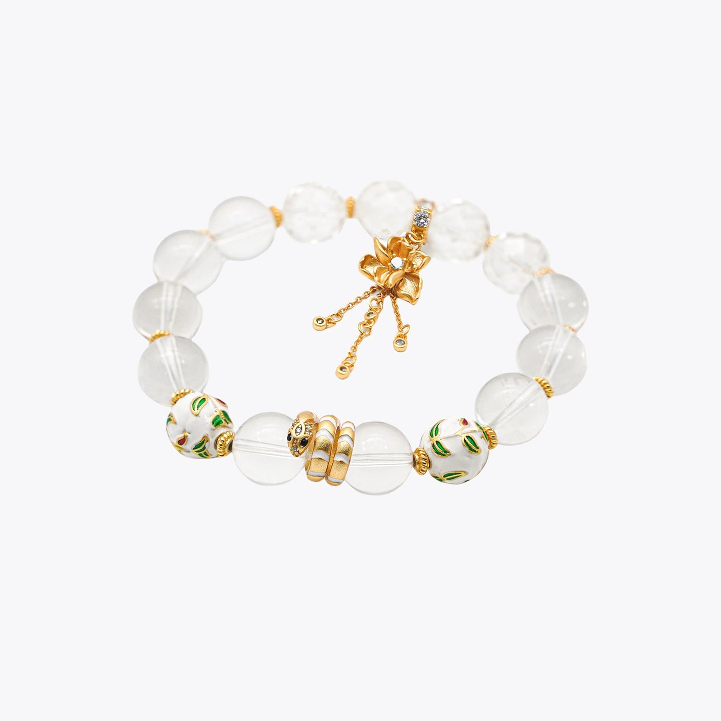 Fortune Serpent Bracelet - White Jade Transformation