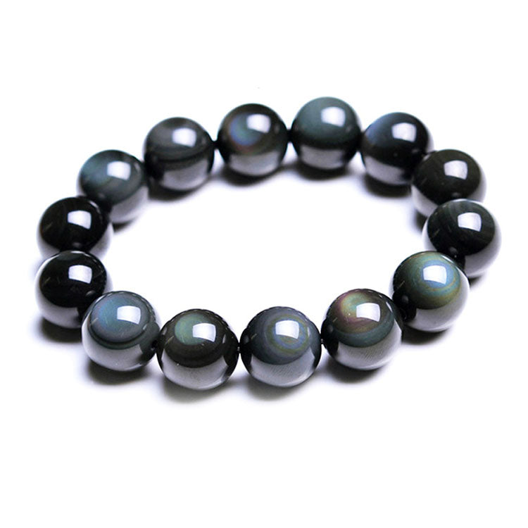 Natural Rainbow Obsidian Crystal Bracelet