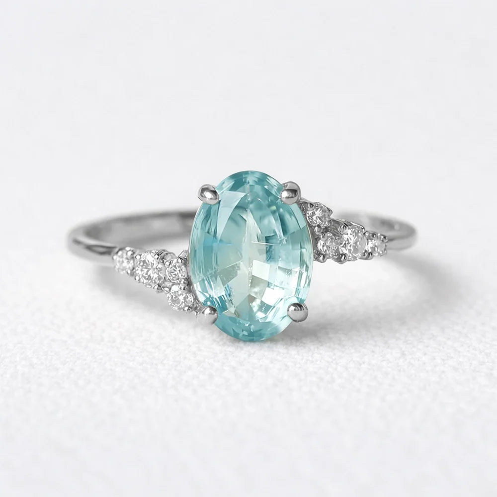 Marina’s Dew | Oval Aquamarine Engagement Ring