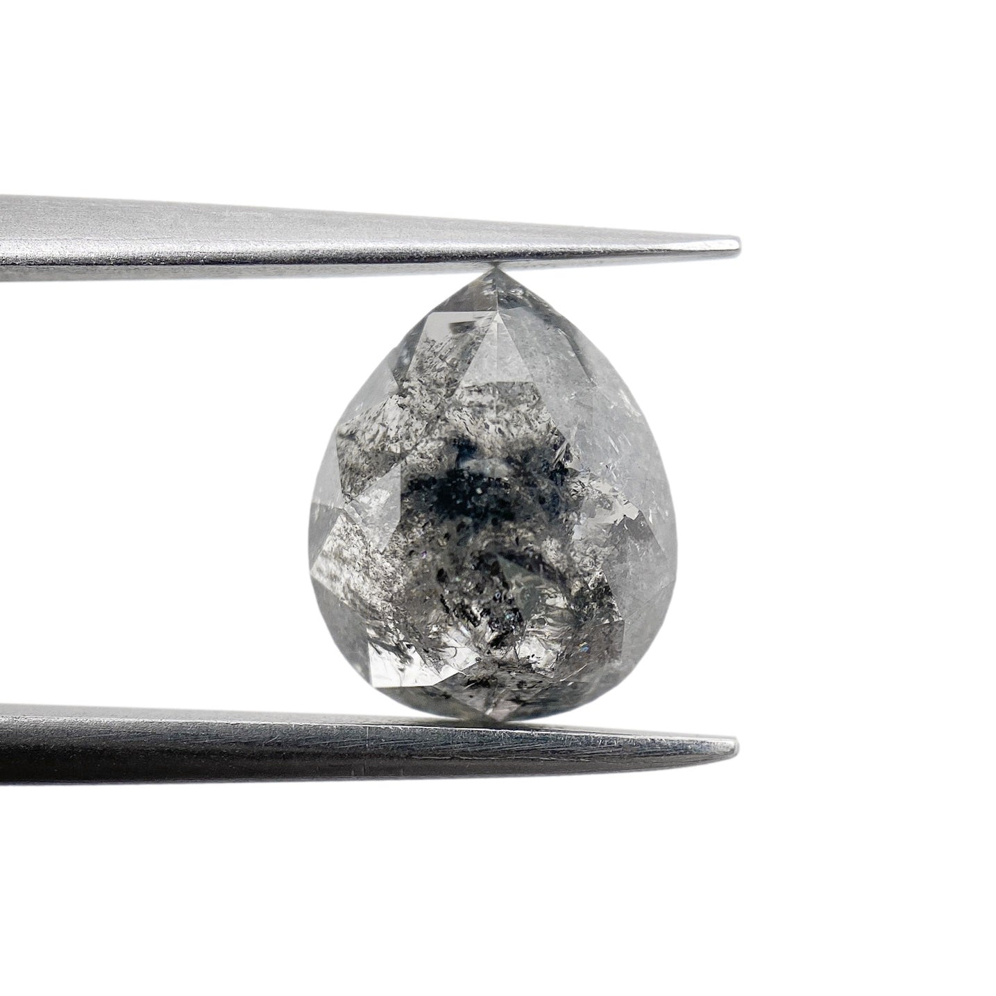 1.96ct | Salt & Pepper Pear Shape Rose Cut Diamond