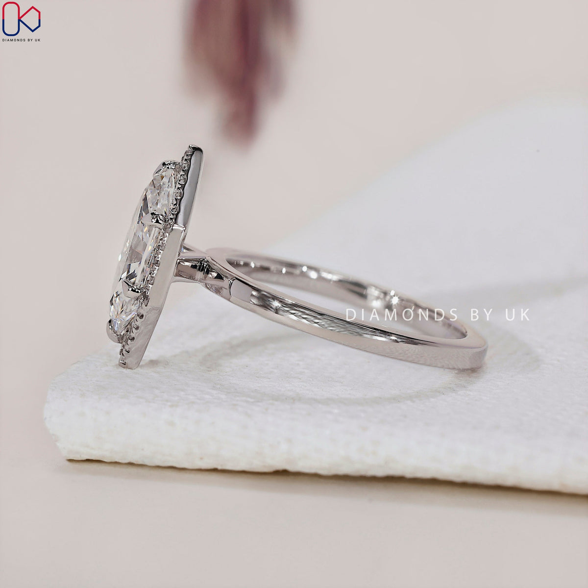 Dutch Marquise Engagement Ring – Halo Setting
