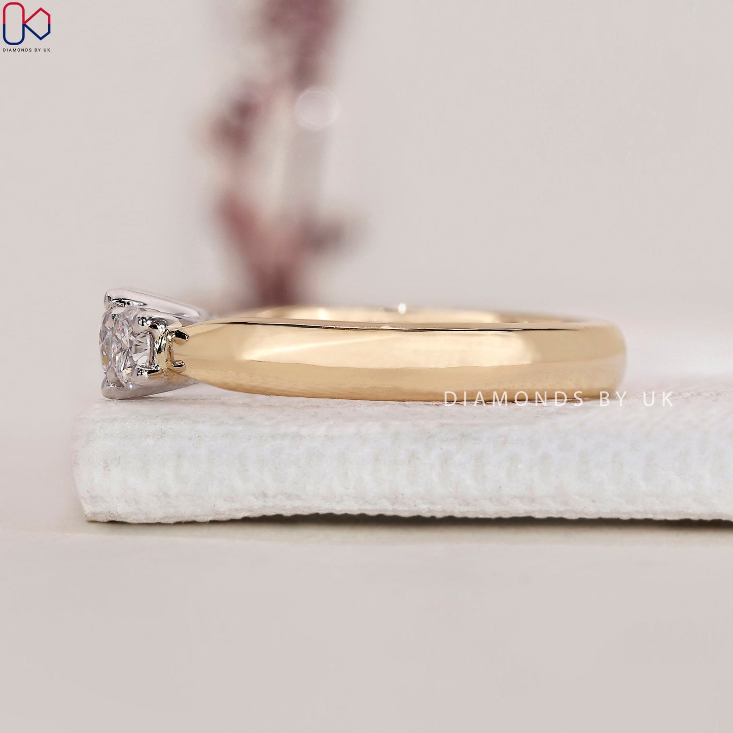 Round Cut 3 Diamond Engagement Ring