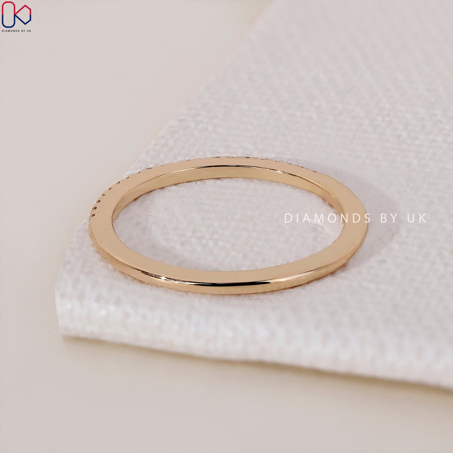 Pave Wedding Band - Half Eternity Diamonds