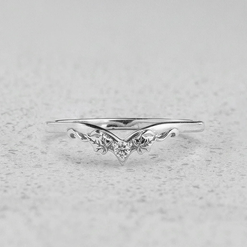 Sylvie’s Wedding Pair | His Ivy Band & Her Diamond Ring