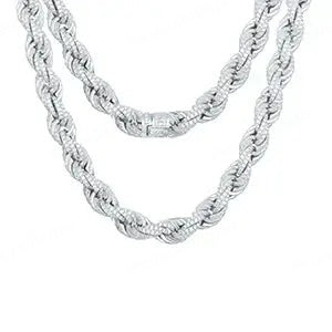 Yellow Gold Plated 925 Silver Moissanite Twisted Rope Bracelet