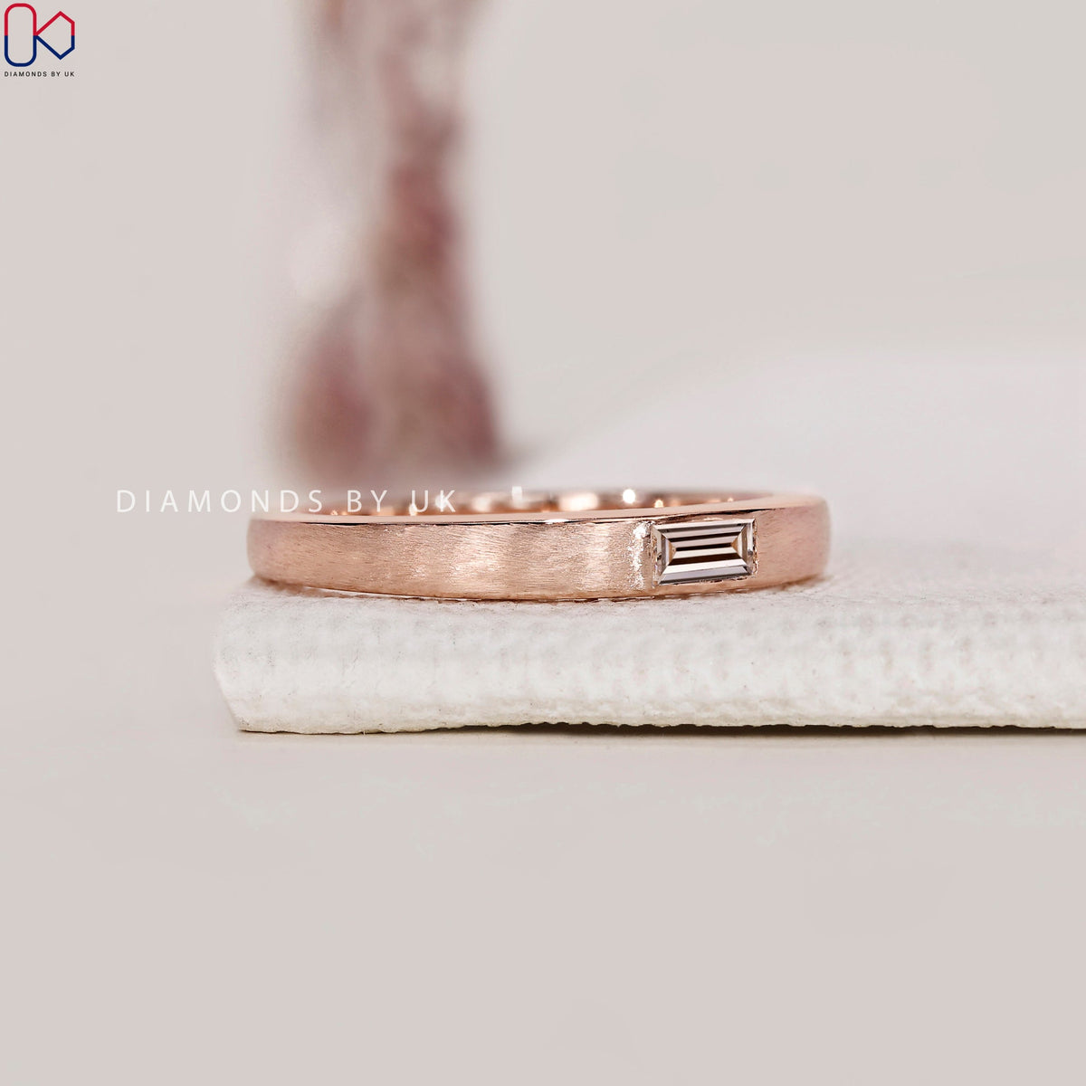 Baguette Cut Diamond Matt Finish Band