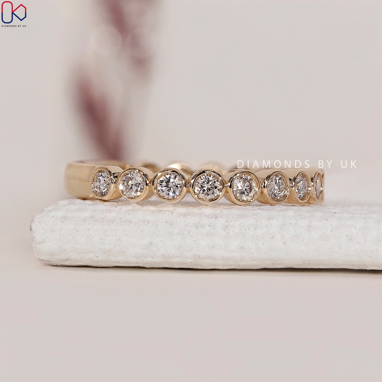 Yellow Gold Wedding Band - Bezel Setting