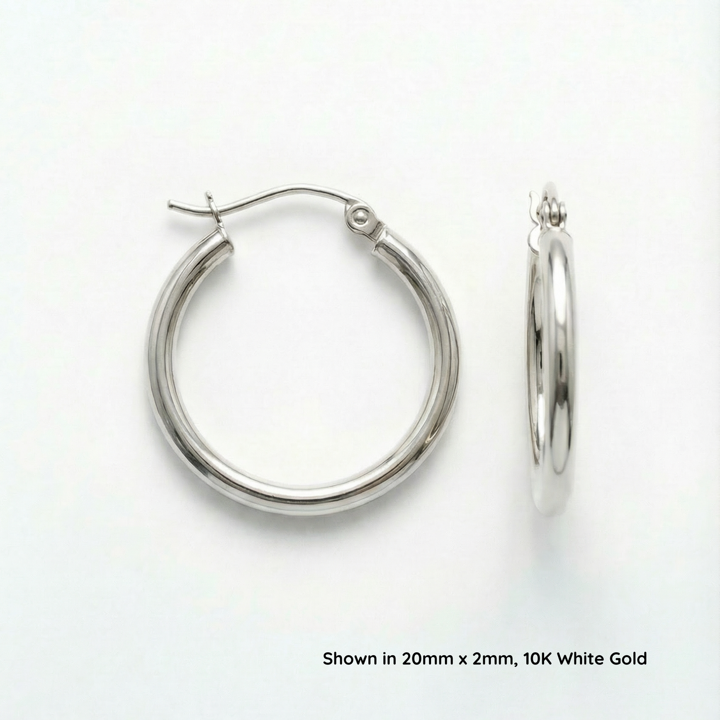 Classic Gold Hoop Earrings | 10K Yellow & White Gold