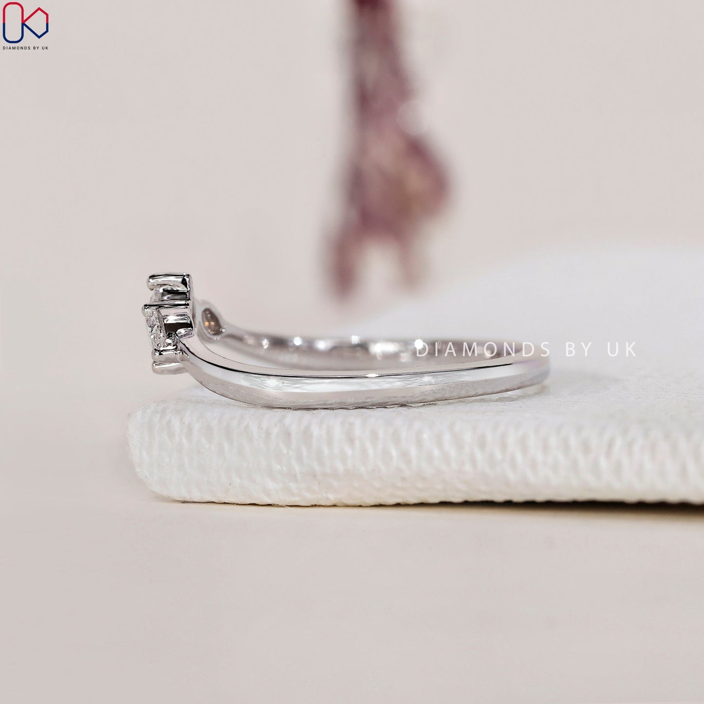 Marquise Wedding Band - 3 Stone Diamond