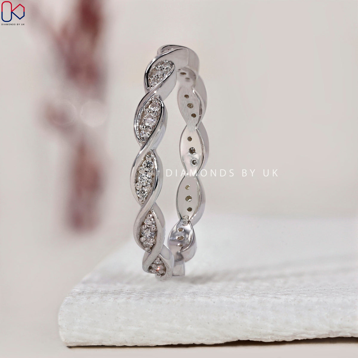 Diamond Eternity Band – Twisted Rope Design