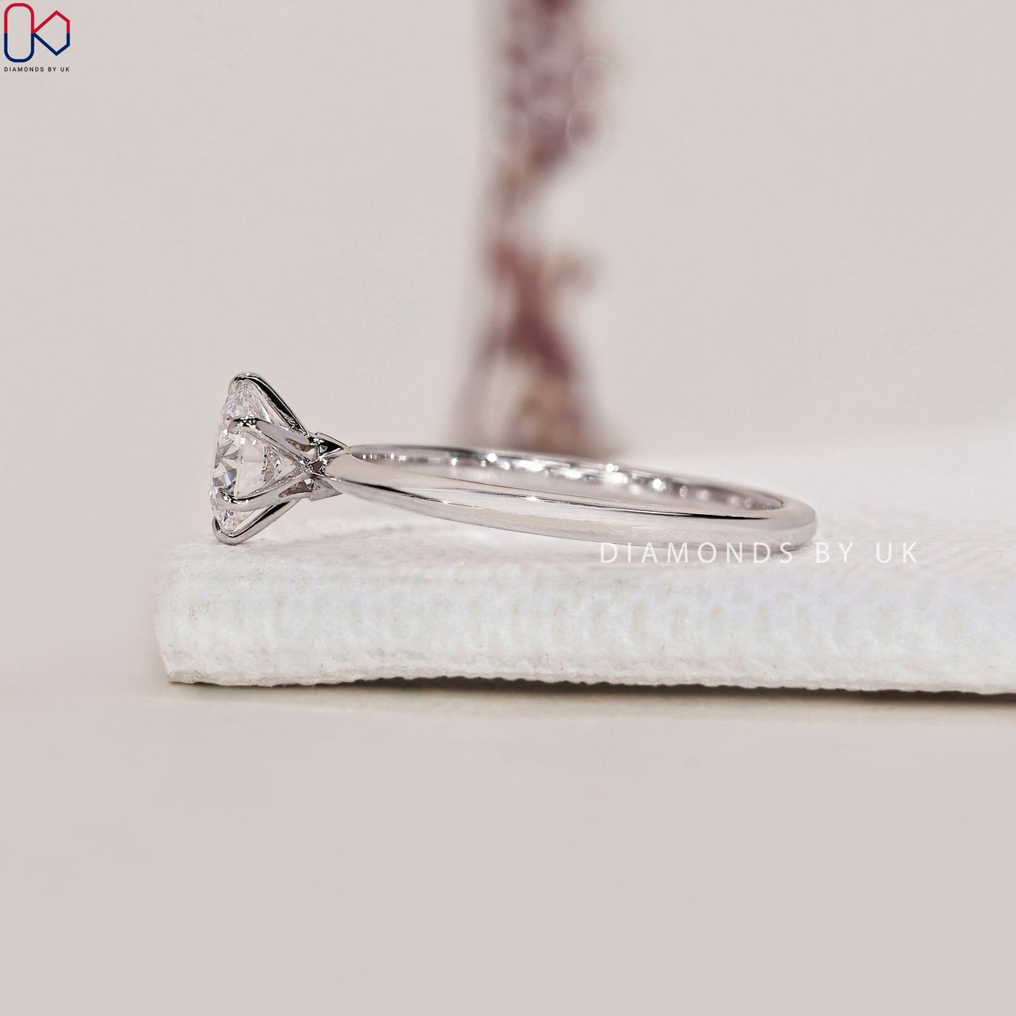 Round Brilliant Solitaire Diamond Ring In White Gold