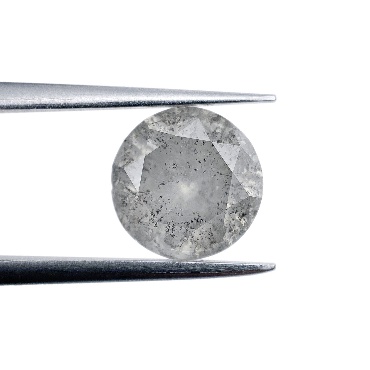 2.90ct | Salt & Pepper Round Shape Brilliant Cut Diamond