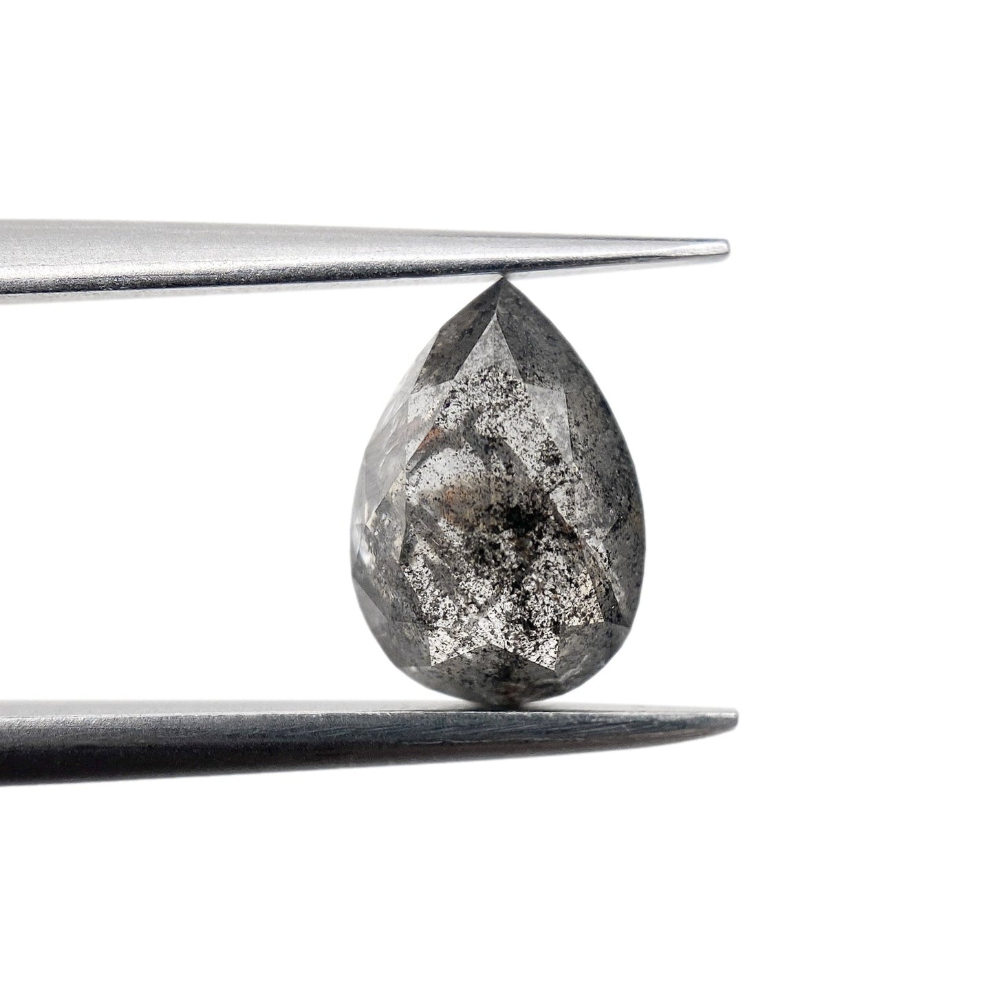 1.48ct | Salt & Pepper Pear Shape Rose Cut Diamond