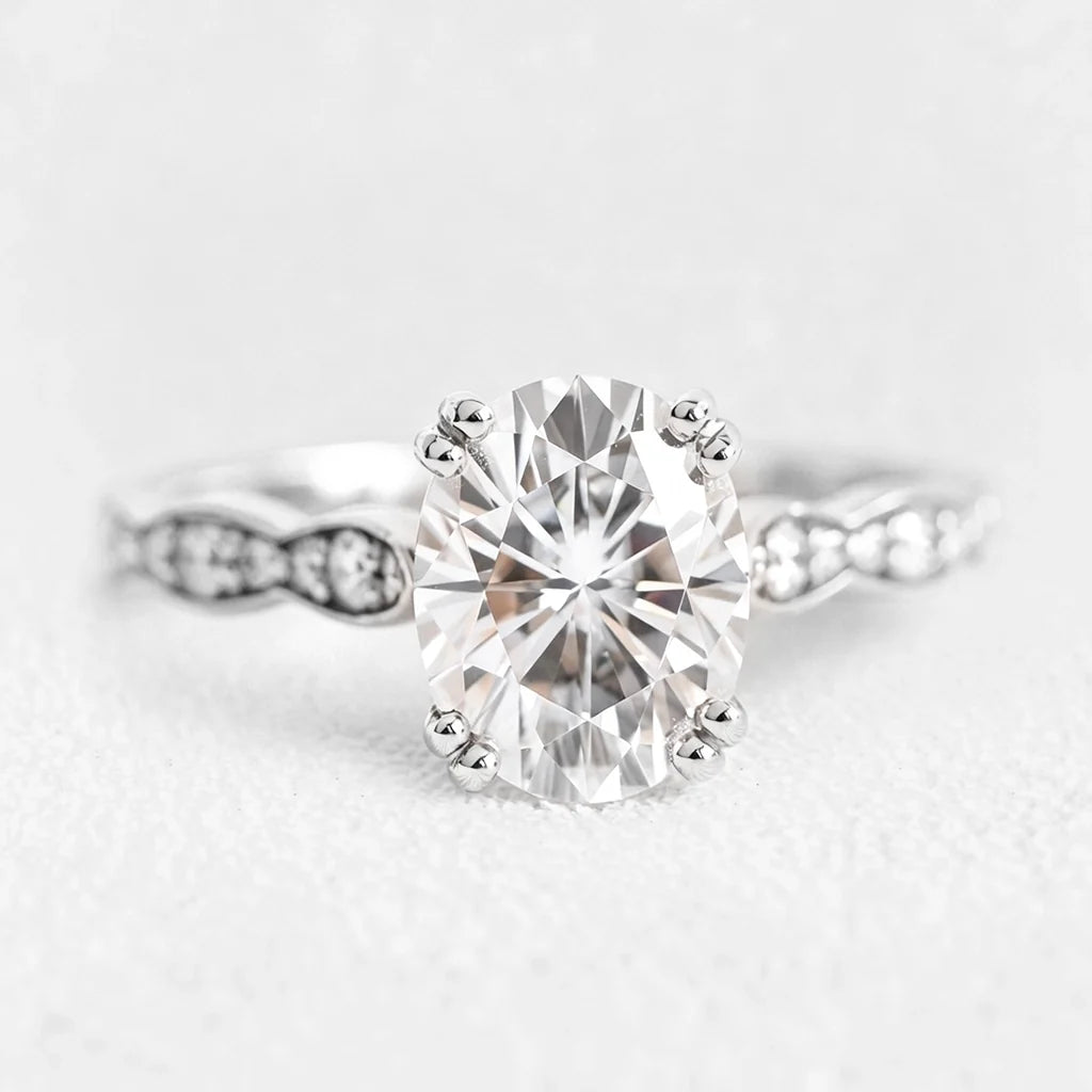 Grace’s Scallop | 1.5CT Oval Lab Diamond Solitaire Engagement Ring