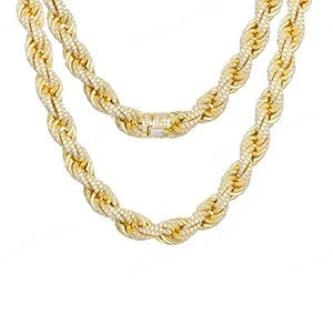 Yellow Gold Plated 925 Silver Moissanite Twisted Rope Bracelet