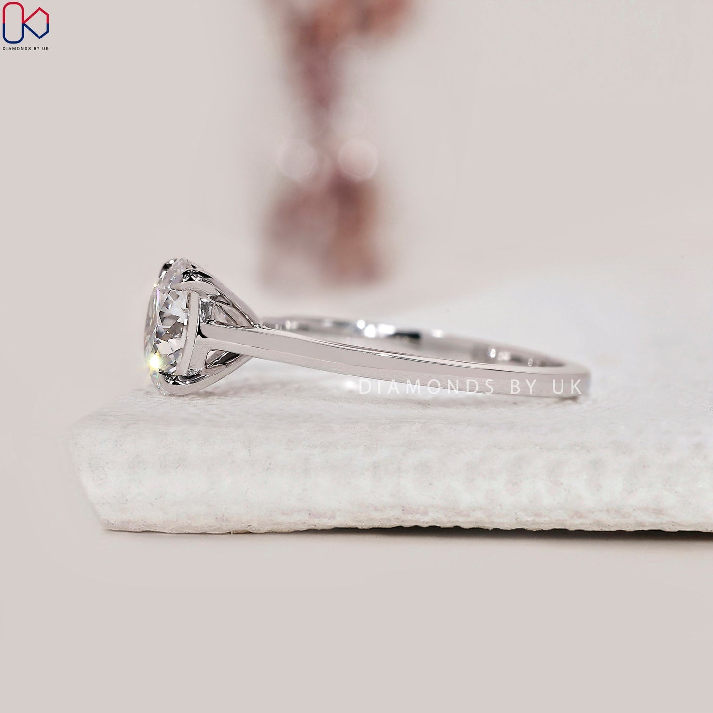 Round Diamond White Gold Solitaire Ring