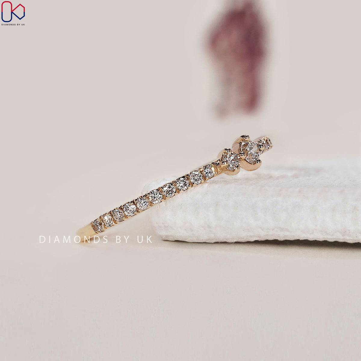 Half Eternity Wedding Band In Yellow Gold