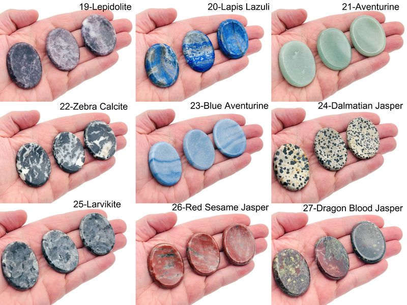 Crystal Worry Stone - Soothing Crystal – Stress Relief Stone - 4.5x3.5cm - MIX