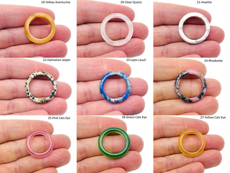 Crystal Ring – Genuine Gemstone Rings - Jewelry Making Supplies - MIX