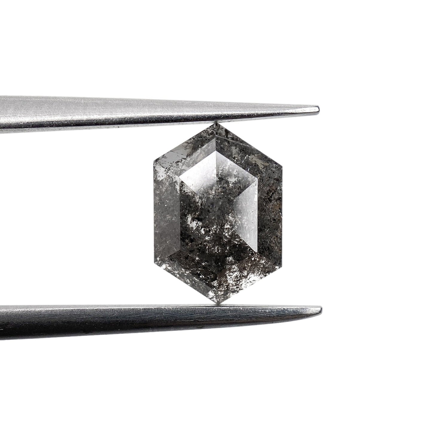 1.14ct | Salt & Pepper Hexagon Shape Rose Cut Diamond