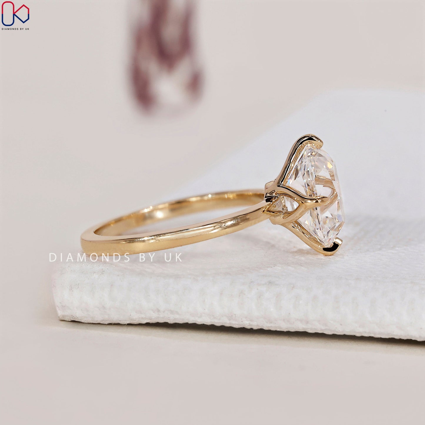 Old Mine Cut Elongated Cushion Cut Diamond Ring