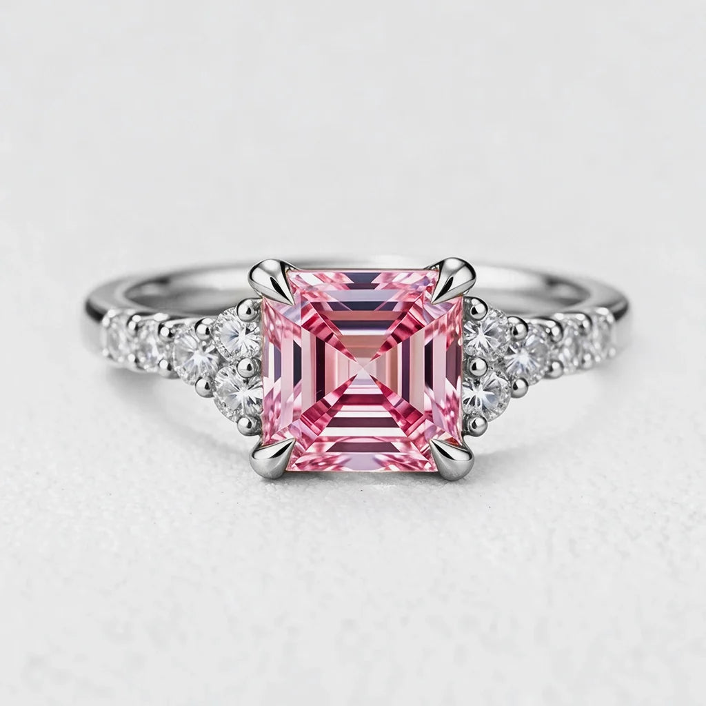 Selene’s Luster | Asscher Cut Pink Sapphire Engagement Ring