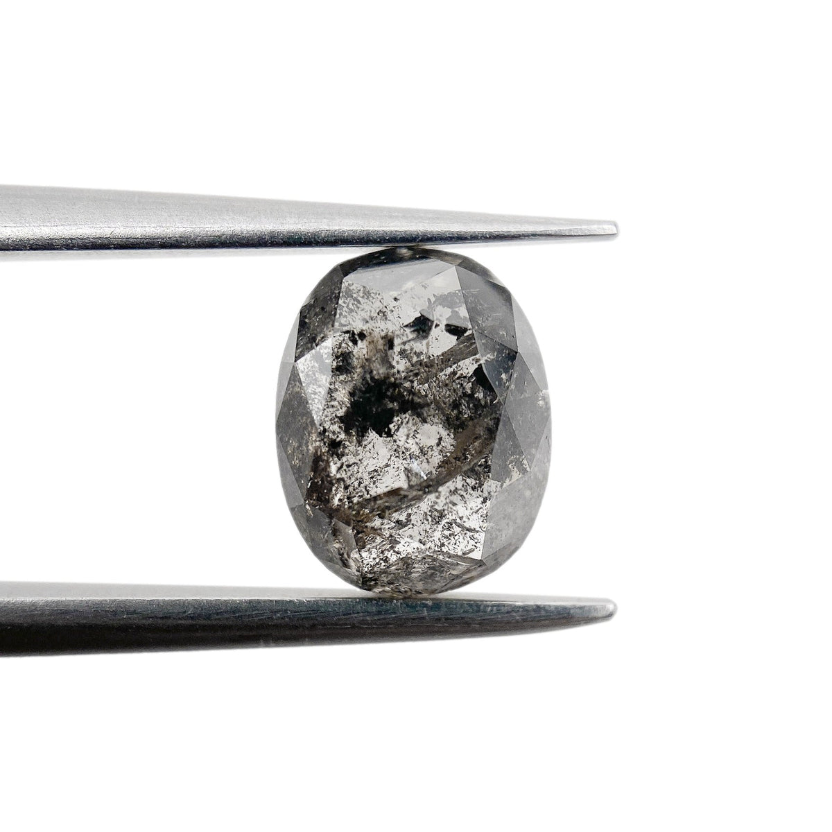 1.66ct | Salt & Pepper Cushion Shape Rose Cut Diamond