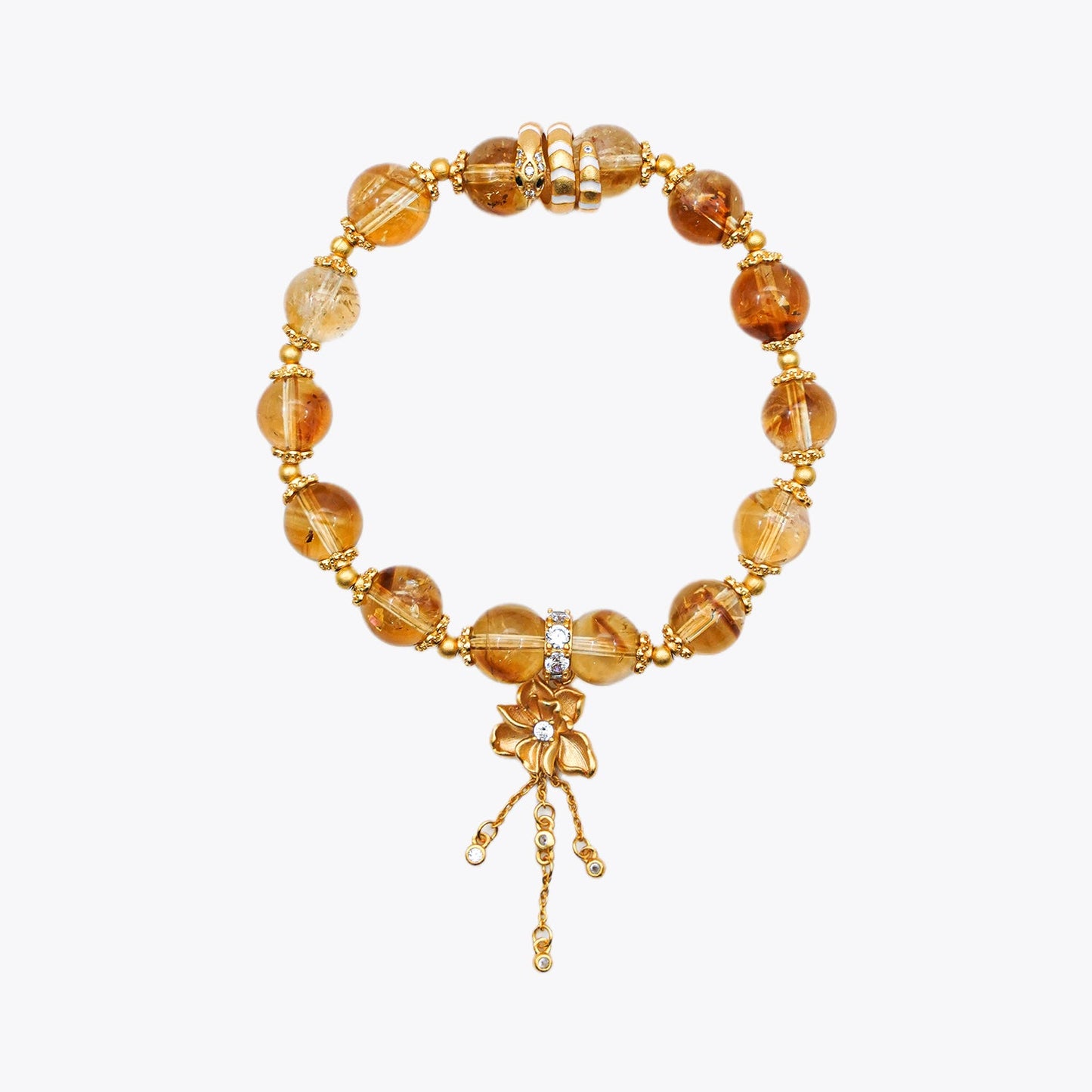 Golden Serpent Fortune Coil Lucky Crystal Bracelet