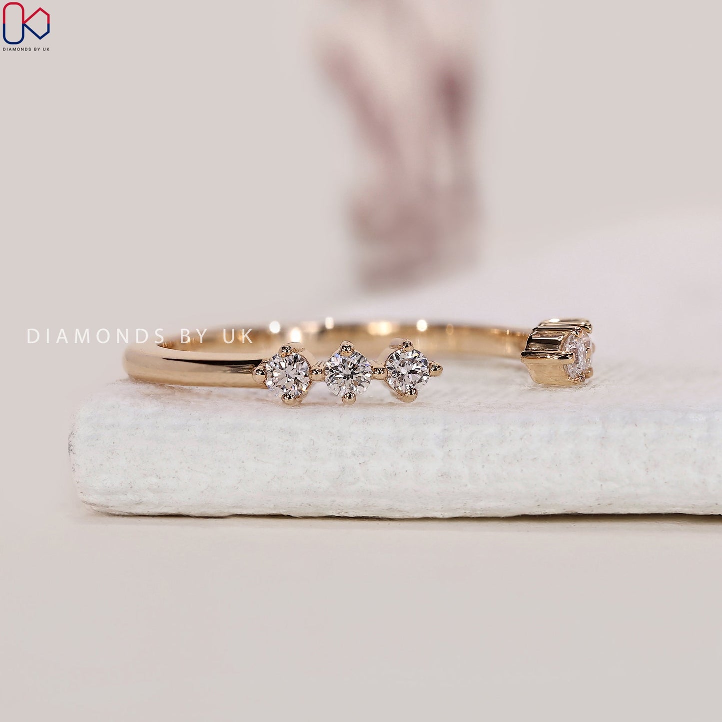 Open Gap Wedding Band In Yellow Gold