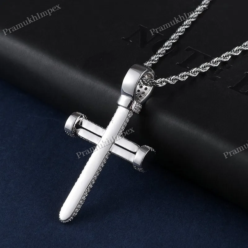 22K Gold Plating 925 Silver Antique Moissanite Three Nails Necklace