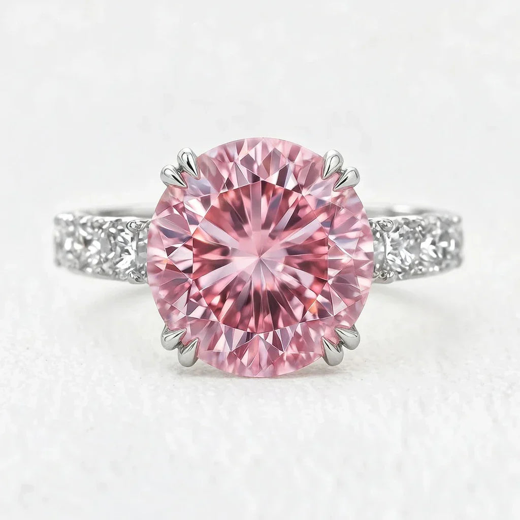 Victoria’s Brilliance | 3CT Round Pink Diamond Solitaire Engagement Ring