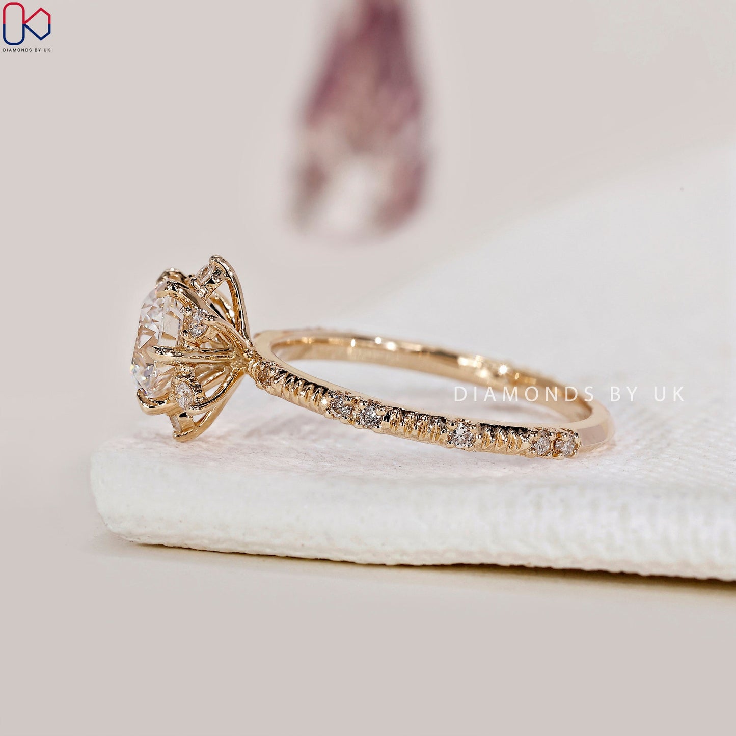 Round Diamond Cluster Engagement Ring