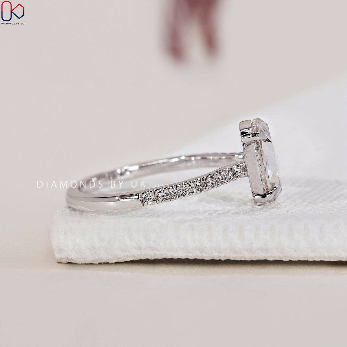 Rose Cut Diamond Ring - Pave Setting