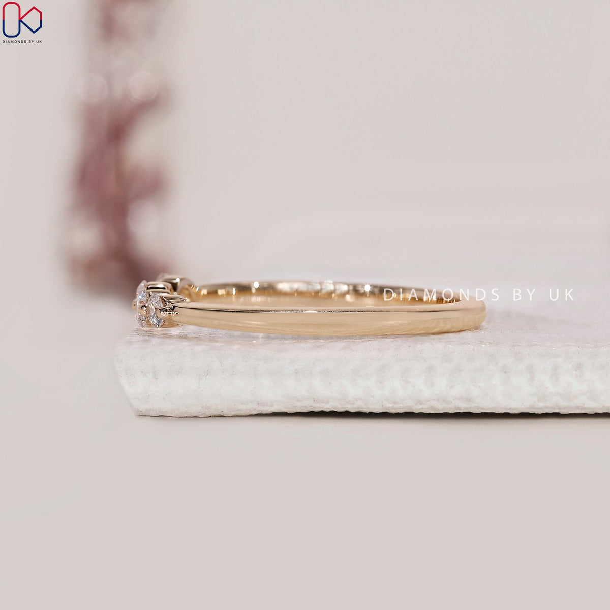 Round Cut 4 Diamond Wedding Band