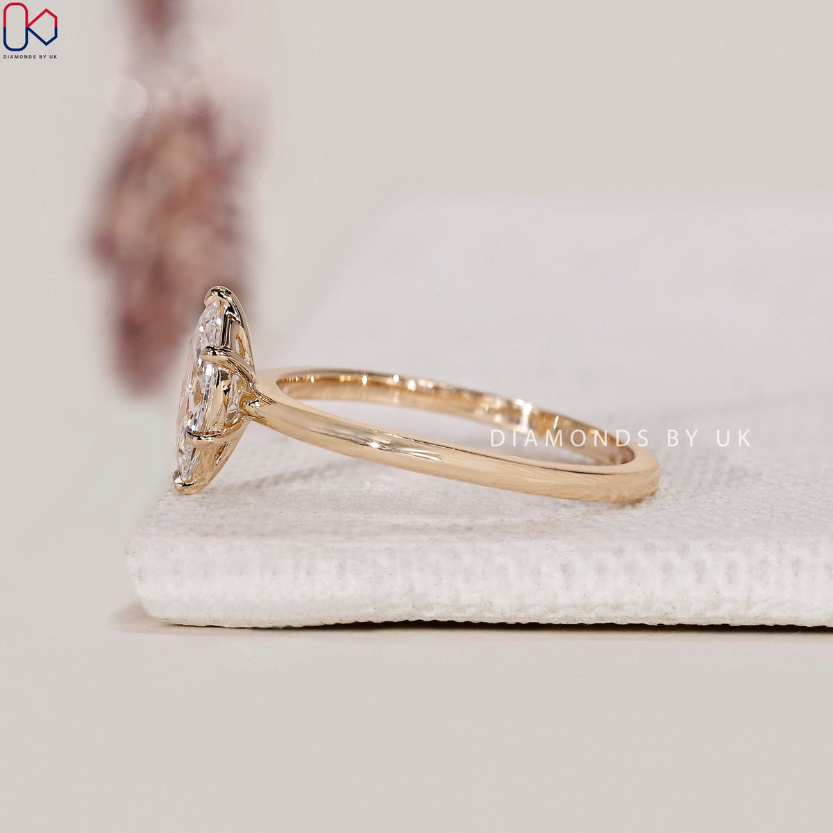 Marquise Diamond Ring In Yellow Gold