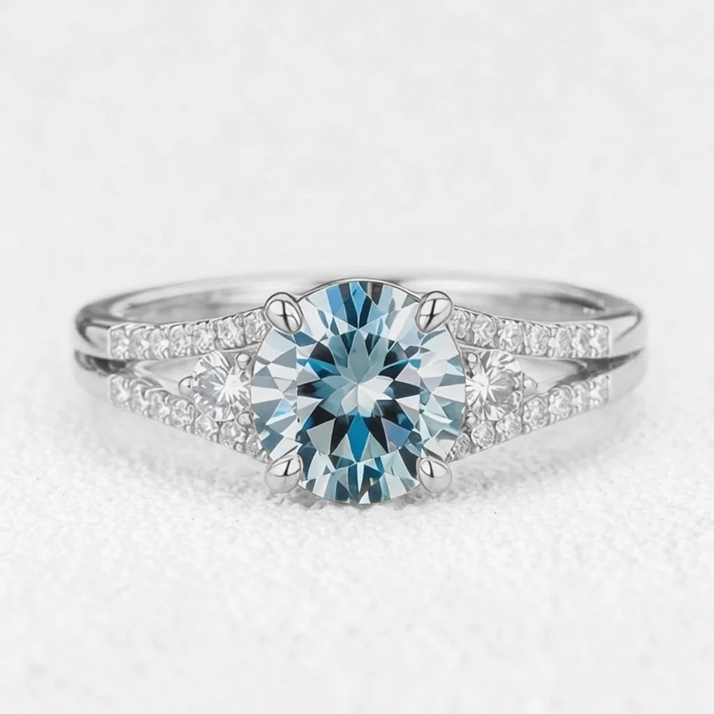 Celia‘s Zephyr | 2CT Sky Blue Sapphire Engagement Ring