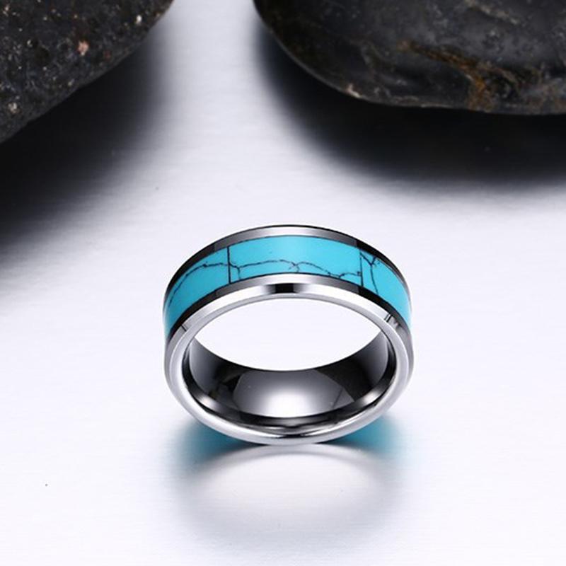 Natural Turquoise Tungsten Ring