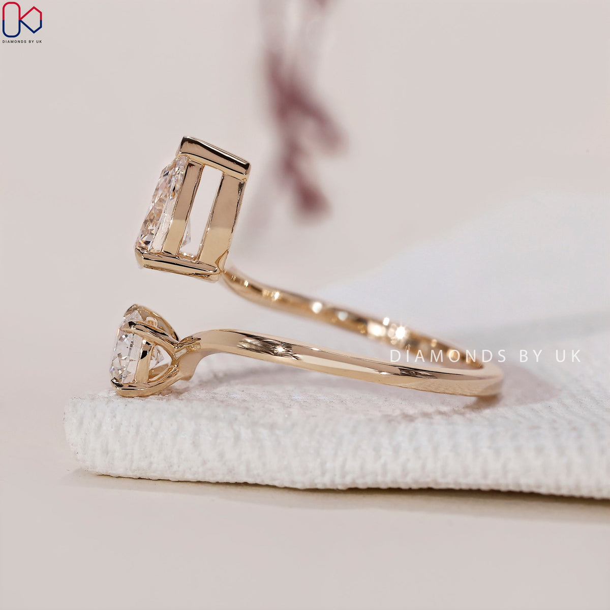 Toi et Moi Engagement Ring – Pear and Round Diamond