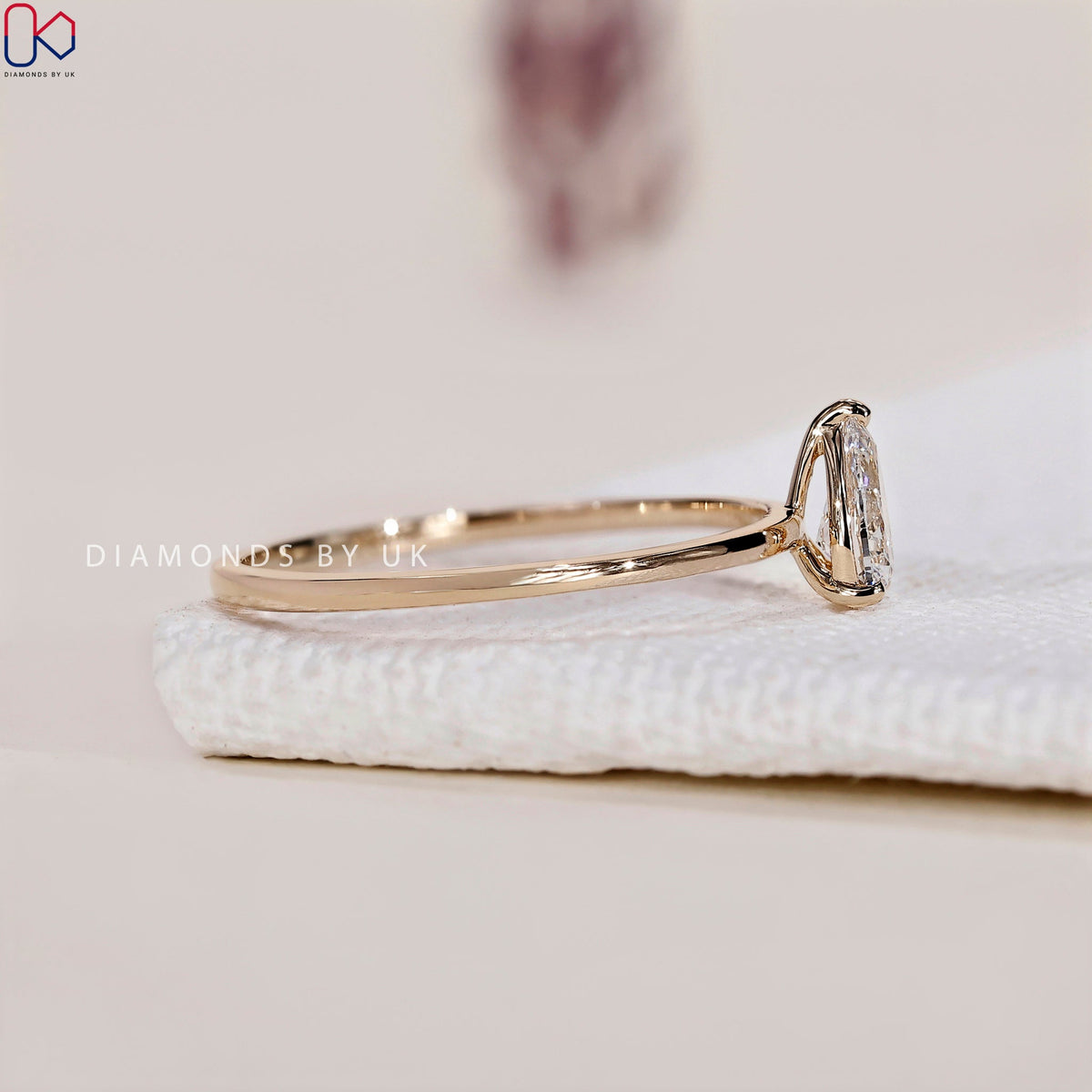 Pear Solitaire Engagement Ring - Yellow Gold