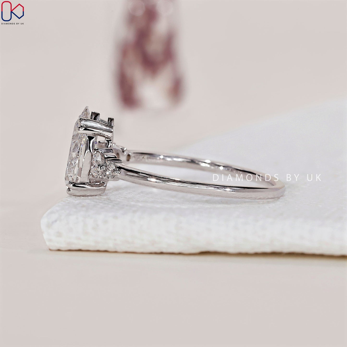 5 Stone Pear Diamond Ring