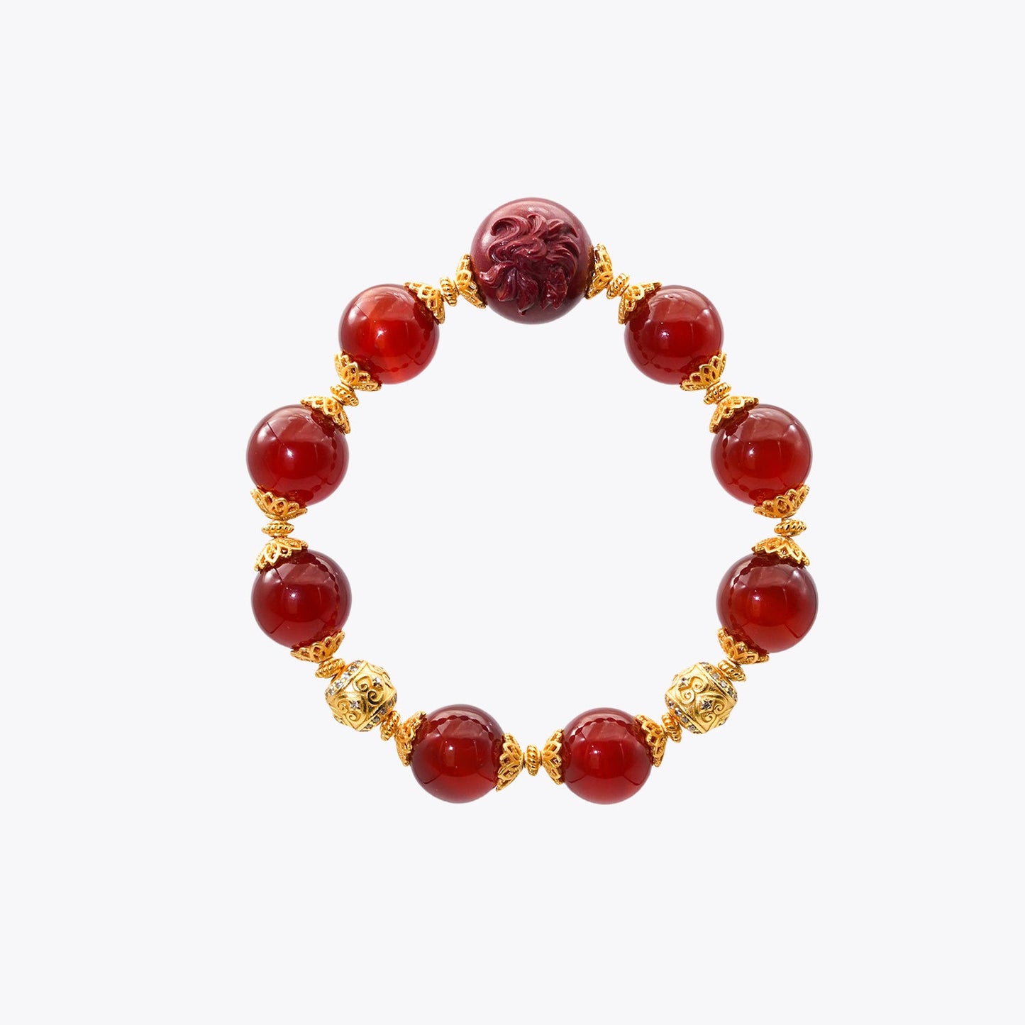 Enchanting Kitsune Vermilion Flame Crystal Bracelet
