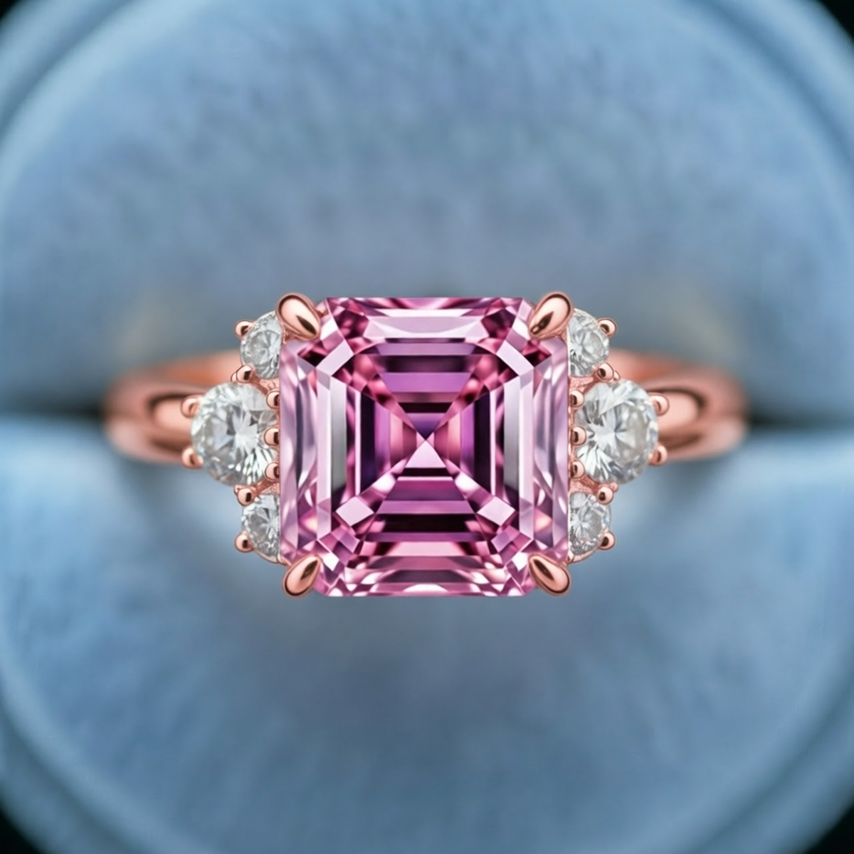 Rosalind’s Aquarelle | Asscher Cut Pink Sapphire Engagement Ring
